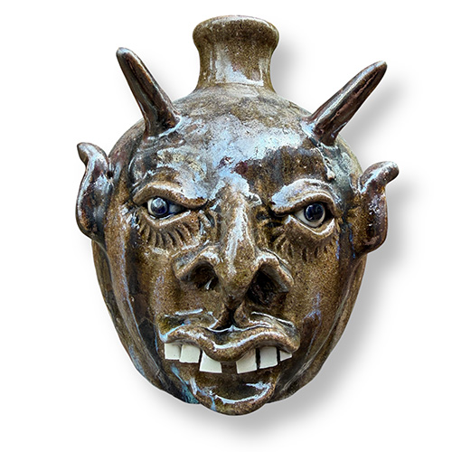 Michael Ball 8" Wood Fired Devil Face Jug